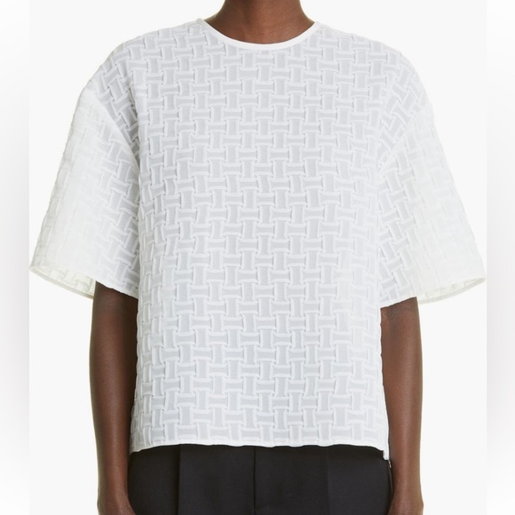 Partow | Seraphine | Basket Weave | Blouse | White | Size 6 | NWT - Picture 1 of 14